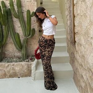 TCF Leopard Print Maxi Slip Skirt